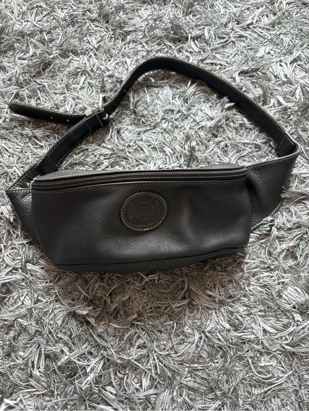 black Roots leather belt bag